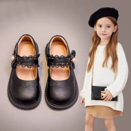 Girls Small Leather Shoes Size 23-36 Soft Bottom Leather Children's Single Shoes Beige Fashion Versatile Children's Baby Shoes