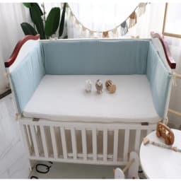 One-piece Waffle Gauze Cotton Washable Baby Crib Bumper Set for Newborns To Prevent Bumps and Falls