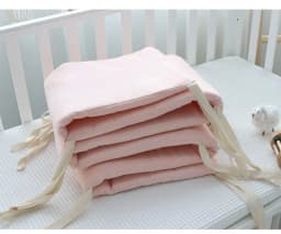 One-piece Waffle Gauze Cotton Washable Baby Crib Bumper Set for Newborns To Prevent Bumps and Falls