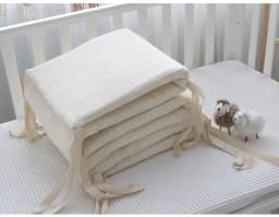 One-piece Waffle Gauze Cotton Washable Baby Crib Bumper Set for Newborns To Prevent Bumps and Falls