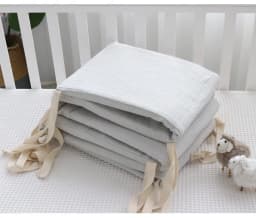 One-piece Waffle Gauze Cotton Washable Baby Crib Bumper Set for Newborns To Prevent Bumps and Falls