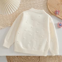 Girls' Knitted Cardigan 2-8 Years Soft Sweater Coat with Colorful Flowers Fashion Toddler Girl Autumn Winter Top