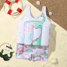 Buoyancy Swimsuit Kids One Piece Boys Girls Swimwear Suit Baby 1 2 3 4 5 Yrs Blue Space Dinosaur Children Swimming Training Vest