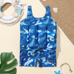 Buoyancy Swimsuit Kids One Piece Boys Girls Swimwear Suit Baby 1 2 3 4 5 Yrs Blue Space Dinosaur Children Swimming Training Vest