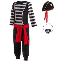 2026 Carnival pirate costume for boys fancy Children's top and bottom clothes Sets+hat eye patch ocean adventure pirate For Boys