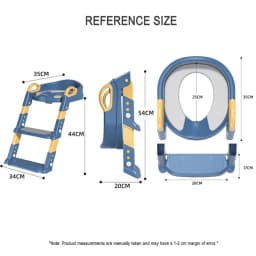 Portable Kids Toilet Potty Training Seat Folding Trainer Height Adjustable Wite Waterproof Cushioned Mat for Boys Girls Children