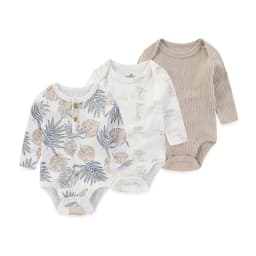 Kiddiezoom 3 Pcs Newborn Cartoon Long Sleeve 100%cotton Baby Boy Girl Bodysuit Soft Infant Onesies Clothes
