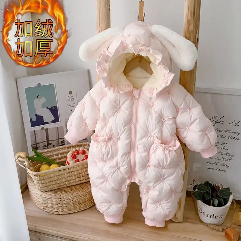 Thick New Winter Clothes Jumpsuit Cotton Clothes Baby Romper Clothes Super Cute Going Out 100 Days Newborn Loungewear Outfit