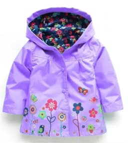 Spring And Autumn Girls Raincoat Waterproof Hooded Jacket Boys Rainwear Fashion Print Long Sleeve Outerwear Children's Clothing