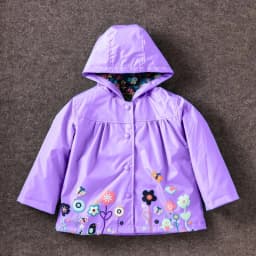Spring And Autumn Girls Raincoat Waterproof Hooded Jacket Boys Rainwear Fashion Print Long Sleeve Outerwear Children's Clothing