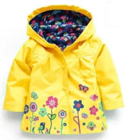 Spring And Autumn Girls Raincoat Waterproof Hooded Jacket Boys Rainwear Fashion Print Long Sleeve Outerwear Children's Clothing