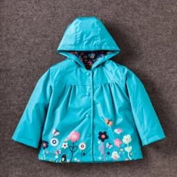 Spring And Autumn Girls Raincoat Waterproof Hooded Jacket Boys Rainwear Fashion Print Long Sleeve Outerwear Children's Clothing