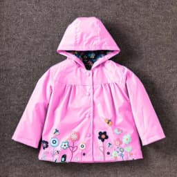 Spring And Autumn Girls Raincoat Waterproof Hooded Jacket Boys Rainwear Fashion Print Long Sleeve Outerwear Children's Clothing