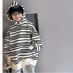 ZOETOPKID Spring Autumn School Kids 2PCS Tracksuit Boys Loose Striped Sweatshirt+Gray Sweatpant Workout Sets Child Jogger Outfit