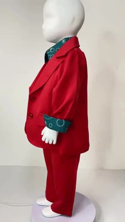 Boys Clown Cosplay Halloween Costume Red Suits Kids Jacket Shirt Vest Pants Suits For Movie Circus Joker Party Carnival Outfit