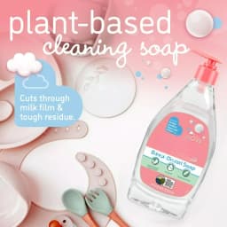 Plant-Based Liquid Dish Soap and Dishwashing Detergent for Baby Bottle, Fragrance Free Baby Essentials, 18 fl oz