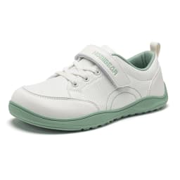 HOBIBEAR Wide Width Shoes Kids Barefoot Hook-Loop Sneakers Artificial Leather Mesh Lightweight Zero Drop Walking Shoes