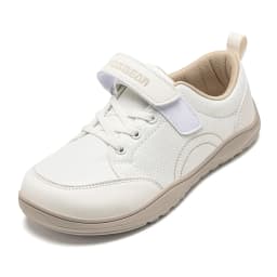 HOBIBEAR Wide Width Shoes Kids Barefoot Hook-Loop Sneakers Artificial Leather Mesh Lightweight Zero Drop Walking Shoes