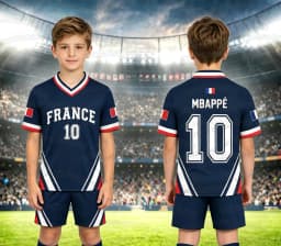 2026 Special NO.10 Mbappé Football Jersey Shorts Set Women Men France Flag Fans Shirt and Shorts Summer Kids 2 Piece Set