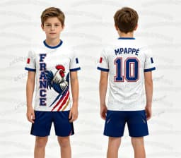 2026 Special NO.10 Mbappé Football Jersey Shorts Set Women Men France Flag Fans Shirt and Shorts Summer Kids 2 Piece Set