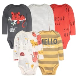 2026 Baby Bodysuit 5-pack Infantil Jumpsuit Boy Girls Clothes Long Sleeve 100% Cotton Newborn Body Bebe Clothing Kids Costume