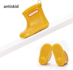 Tree Grandpa Toddler Rain Boots Baby Kids Easy-on Rain Shoes Children Waterproof Shoes for Boys Girls(1-6 Years)