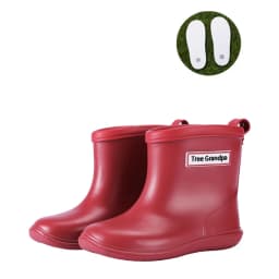 Tree Grandpa Toddler Rain Boots Baby Kids Easy-on Rain Shoes Children Waterproof Shoes for Boys Girls(1-6 Years)