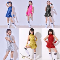 LOlanta Girls Sequins Dance Clothes Dress 4-12 Years Sparkle Hip Hop Jazz Dance Outfit, Sleeveless Top and Shorts