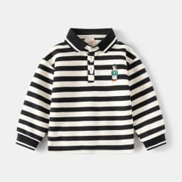 Boys Polo Shirts Long Sleeve 100Cotton Spring Autumn Kids Clothes Cute Bear Boutique Toddler Boy Polo Shirt 1 to 2 3 4 5 6 Years