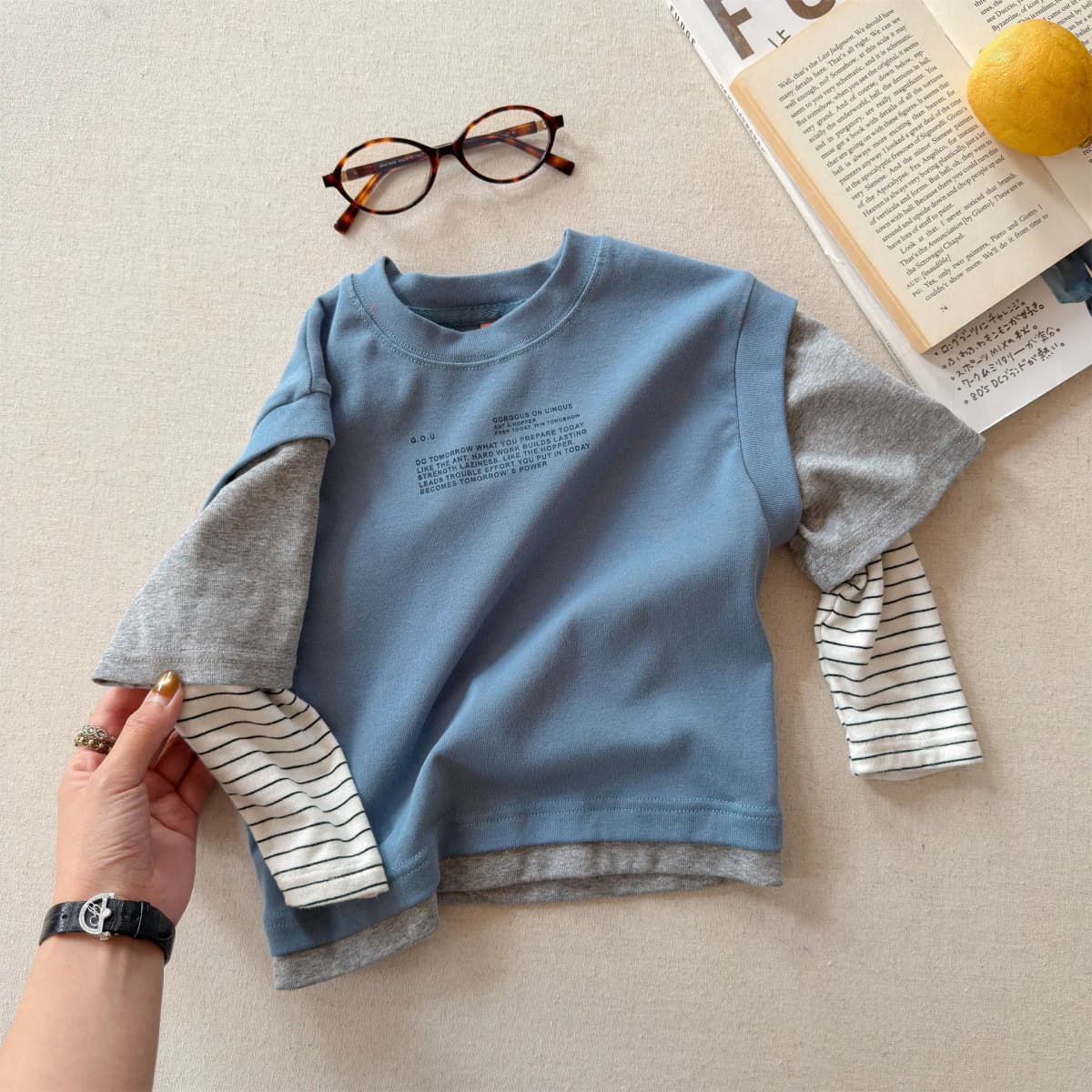 2026 Spring New Children Long Sleeve T Shirts Fashion Girls False Two Piece T Shirts Kids Casual Tops Baby Boy Cotton Tees