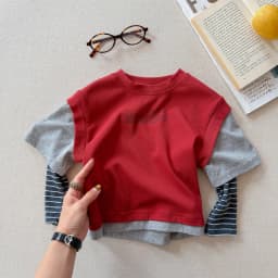 2026 Spring New Children Long Sleeve T Shirts Fashion Girls False Two Piece T Shirts Kids Casual Tops Baby Boy Cotton Tees
