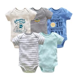 5PCS Baby Bodysuit For Newborns Summer Baby Romper Boy Clothes 0‑24M Newborn Clothing Infant Soft Cotton Cartoon Baby Clothes
