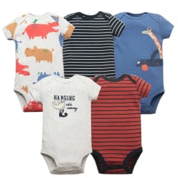 5PCS Baby Bodysuit For Newborns Summer Baby Romper Boy Clothes 0‑24M Newborn Clothing Infant Soft Cotton Cartoon Baby Clothes