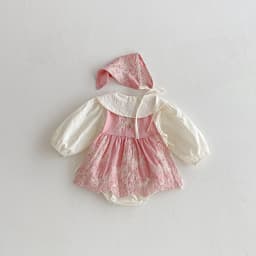 Spring and Autumn baby One-Piece Outfit, Stylish Girls' Diaper Dress, Princess Set, Crawl Suit Set