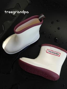 Tree Grandpa Toddler Rain Boots For Boys And Girls - Lightweight Flexible Rubber Kid Rain Boot With Non Slip Sole Slip-on Design