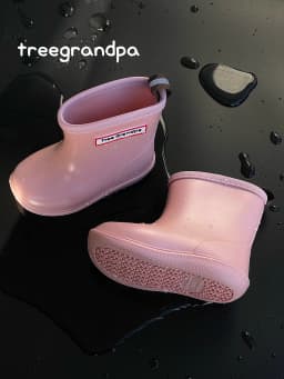 Tree Grandpa Toddler Rain Boots For Boys And Girls - Lightweight Flexible Rubber Kid Rain Boot With Non Slip Sole Slip-on Design