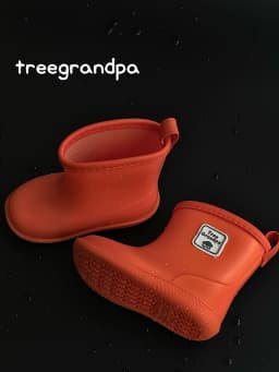 Tree Grandpa Toddler Rain Boots For Boys And Girls - Lightweight Flexible Rubber Kid Rain Boot With Non Slip Sole Slip-on Design