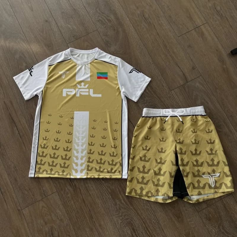 Kid's PFL MMA Training Set Breathable Quick Dry T-shirt + Shorts 2PCS Combat Sportswear for Grappling Boxing Family Matching