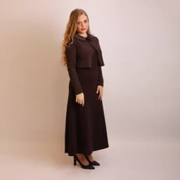 Shabbos Long Sleeve Knit Maxi Dress And Cardigan Set Square Collar Casual Outfit New Fall Collection XS-3XL