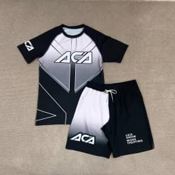 2026 New Sports Set Men's Kids Red Black Camo Graphic Rash Guard Top & Shorts Quick Drying MMA Training Combat Suit
