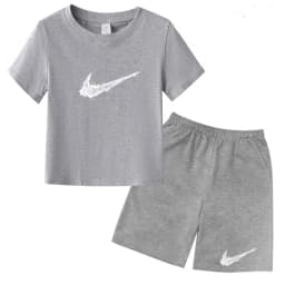 Summer Brand White T-shirt+Shorts Two-piece Set Kids New Clothing Fashion Letter Boy Girl3-13Yrs Sports Short-sleeved Casual Set