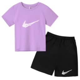 Summer Brand White T-shirt+Shorts Two-piece Set Kids New Clothing Fashion Letter Boy Girl3-13Yrs Sports Short-sleeved Casual Set