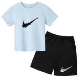 Summer Brand White T-shirt+Shorts Two-piece Set Kids New Clothing Fashion Letter Boy Girl3-13Yrs Sports Short-sleeved Casual Set