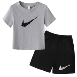 Summer Brand White T-shirt+Shorts Two-piece Set Kids New Clothing Fashion Letter Boy Girl3-13Yrs Sports Short-sleeved Casual Set