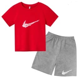 Summer Brand White T-shirt+Shorts Two-piece Set Kids New Clothing Fashion Letter Boy Girl3-13Yrs Sports Short-sleeved Casual Set