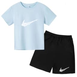 Summer Brand White T-shirt+Shorts Two-piece Set Kids New Clothing Fashion Letter Boy Girl3-13Yrs Sports Short-sleeved Casual Set