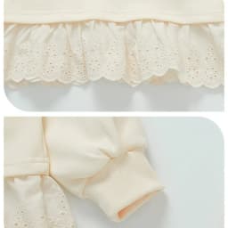 Spring and Autumn Korean Version Plain Girls' Clothing Lace Splicing Children's Set Long Sleeve Cartoon Printed Top + Pants