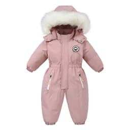 AYNIGIELL Winter for Children 2-5 Years Thick Warm Infant Overalls Baby Girls Boys Cotton Hooded Jumpsuit Outdoor Ski Snowsuit