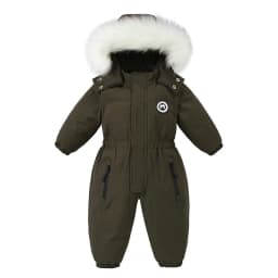 AYNIGIELL Winter for Children 2-5 Years Thick Warm Infant Overalls Baby Girls Boys Cotton Hooded Jumpsuit Outdoor Ski Snowsuit
