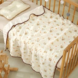 Newborn Bear Print Blanket Pure Cotton Double Gauze Blanket Baby Blanket Bath Towel Baby Blanket Baby Swaddle 100X100CM